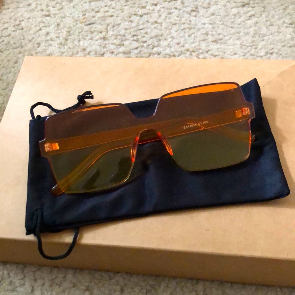 Yellow orange ombré sunglasses plastic transparent
